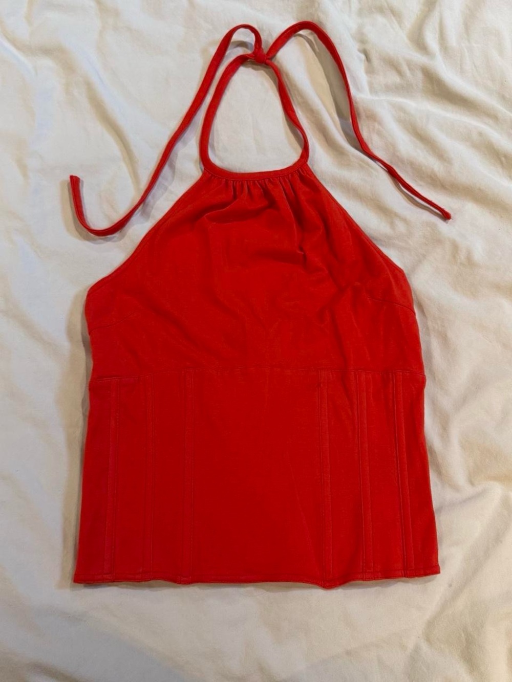 Y2K Orange/Red Halter Neck Corset Top - Picture 6 of 6